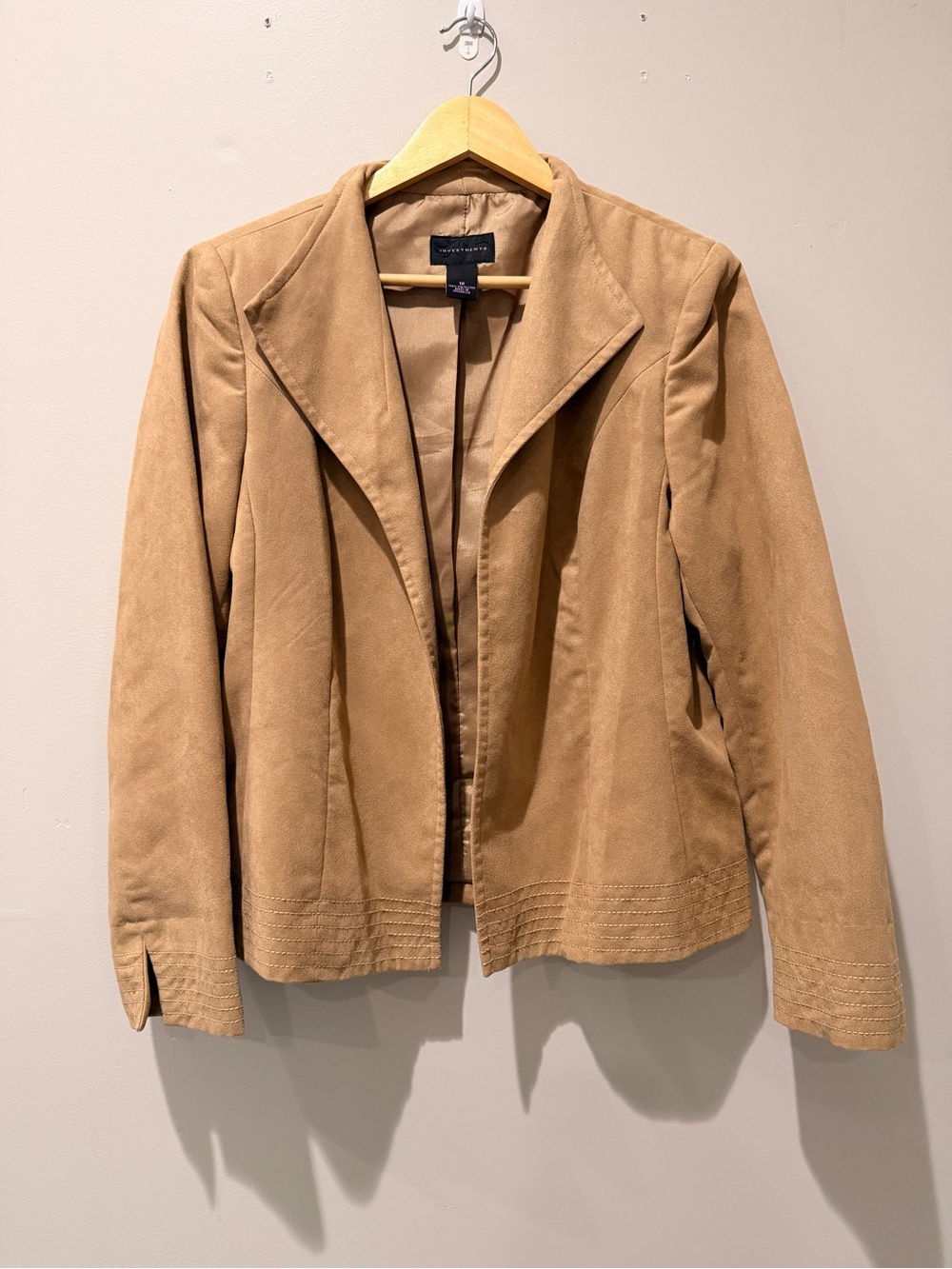 Faux Suede Jacket Coat Tailored Neutral Elevated Quiet Luxury Minimalist
